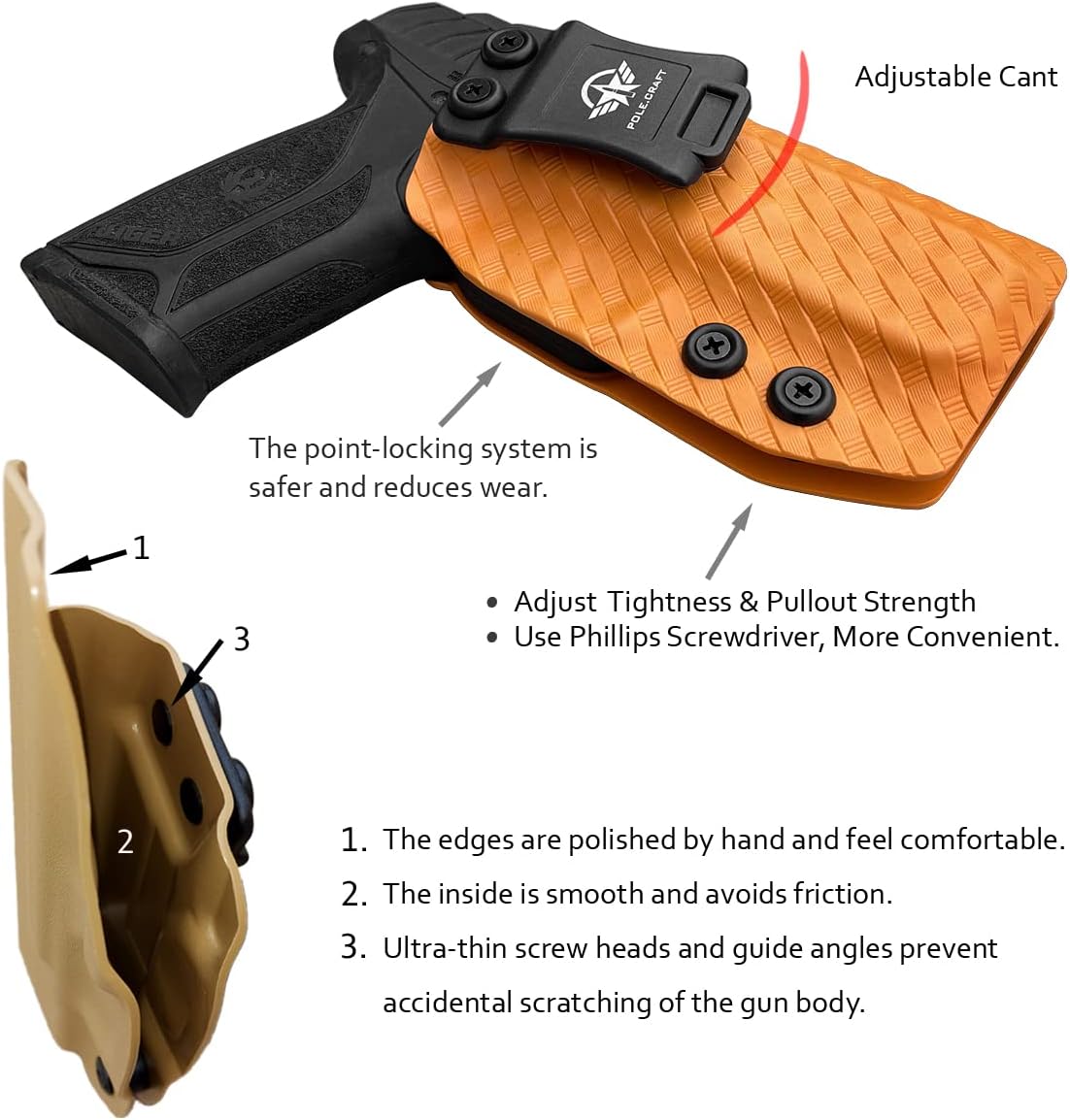 Ruger Security 9 Holster IWB Kydex Holster Custom Fit: Ruger Security 9 Pistol Case- Inside Waistband Carry
