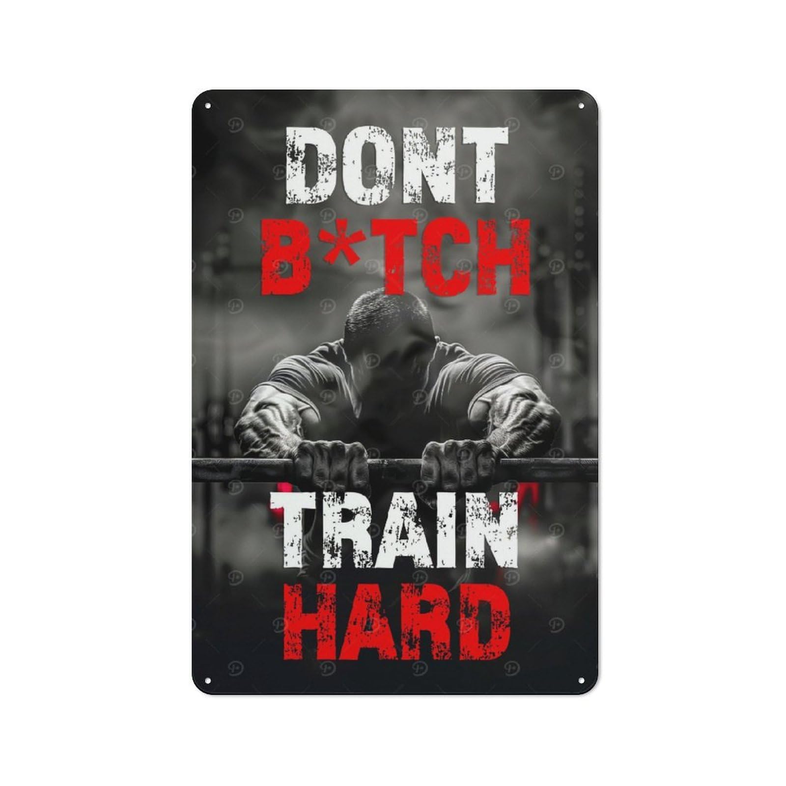 Junmoney Train Hard Motivation Vintage Tin Sign 30X20cm With For Home Office Or Studio, For Home Office Decor Fans