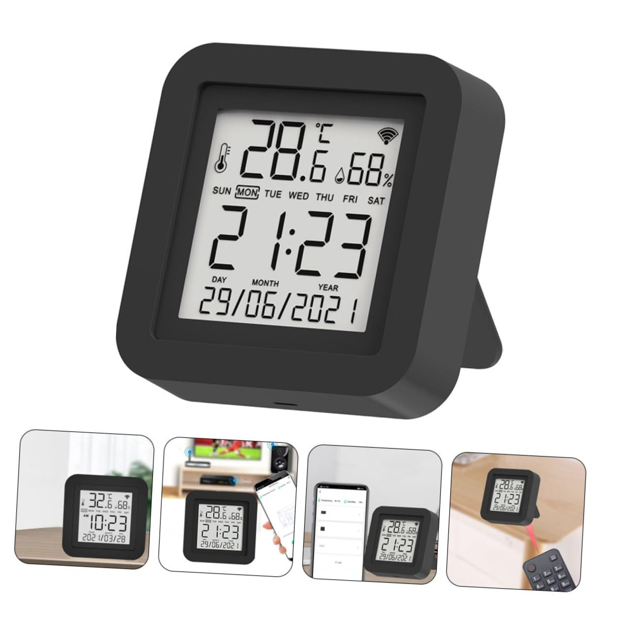 Toddmomy Igrometro USB con Display LCD Sensore Temperatura e Umidità Strumento Elettrico per Ambienti come Ufficio e Camera