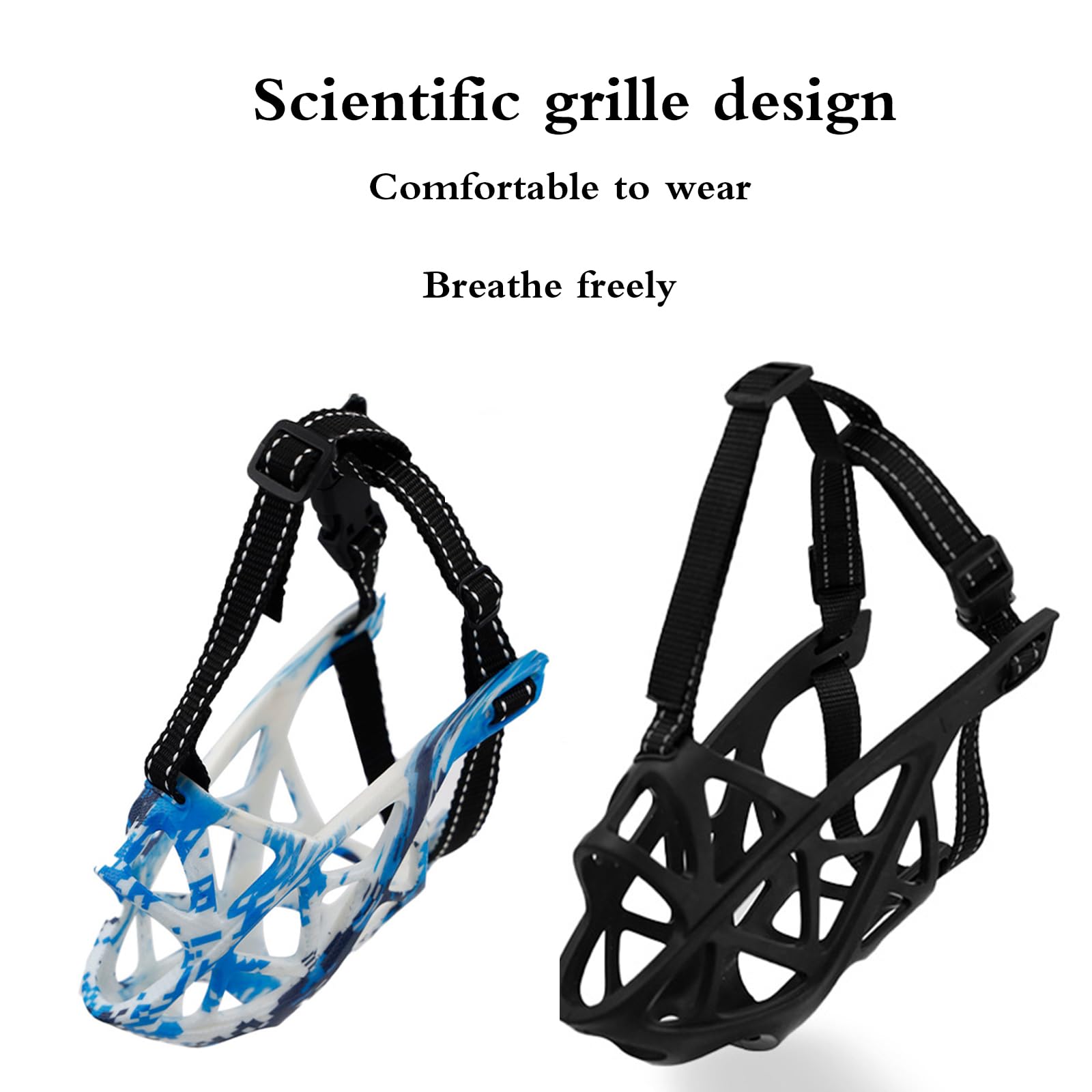 Bozal Suave for Perros pequeños, con Cesta de plástico Resistente, Permite Que el Perro jadee, beba y entrene.,Bozal para Perro(Black,S)