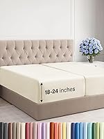 Vista 56 de Sábana bajera extra profunda tamaño Queen – Sábana bajera individual de lujo para hotel solamente – Se adapta fácilmente a colchones de 18 a 24