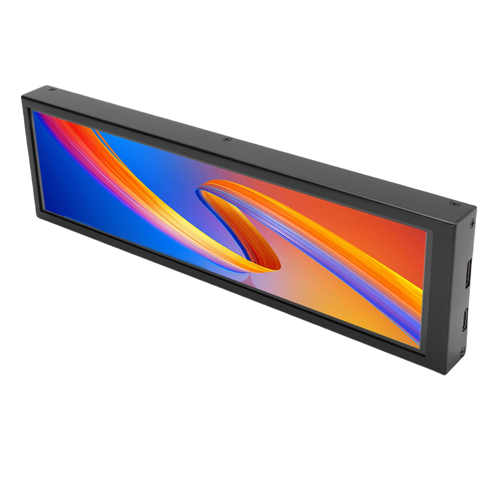 ZJchao 8,8-calowy Wyświetlacz Temperatury Komputera, Monitor LCD FHD IPS 1920x480 z obudową ze Stopu Aluminium do Obudowy Komputera Monitorowanie Procesora GPU RAM (Wersja zwykła)