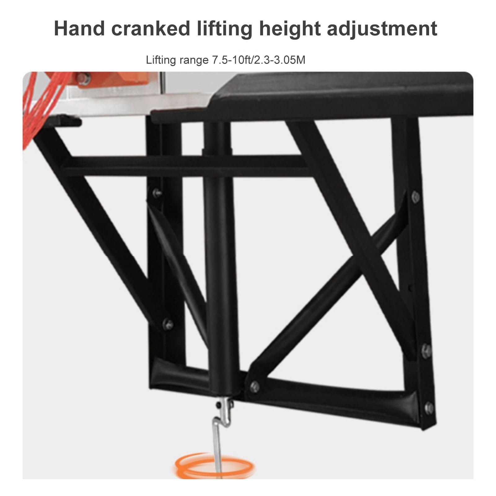 Wall Mounted Adjustable Basketball Hoop with Tempered Glass Backboard and Heavy-Duty Rim, Ideal for Gyms Garages and Schools, Suitable for Outdoor and Indoor Use