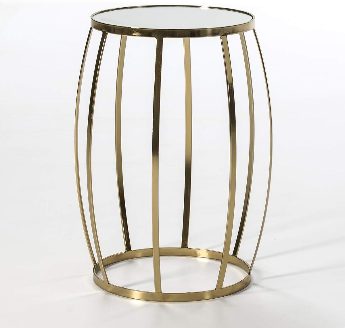 Mesa Auxiliar 45 x 45 x 61 Espejo Metal Dorado