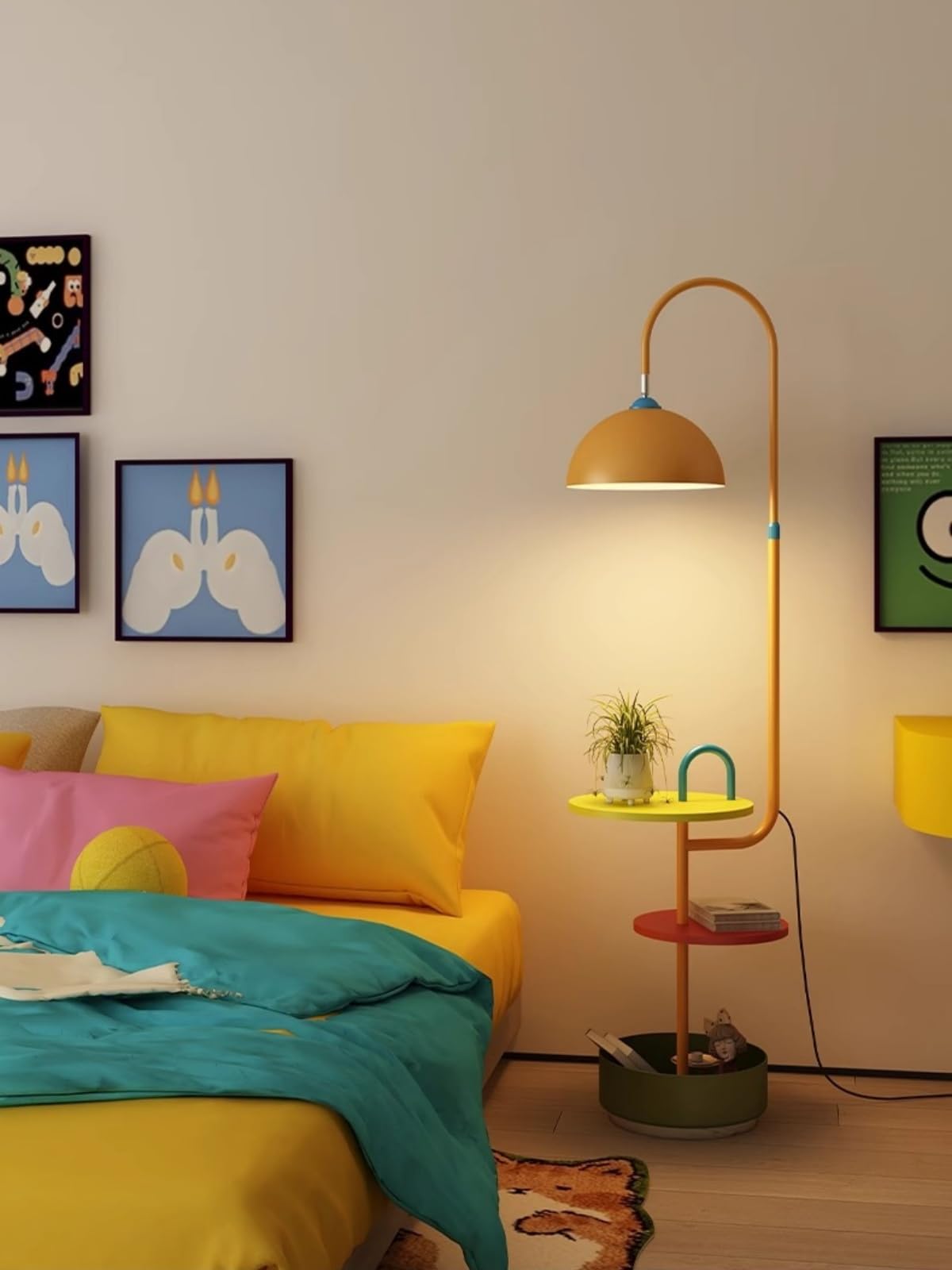 Amazon.co.jp : Kirnuoフラワースタンド付きフロアランプ、屋内照明