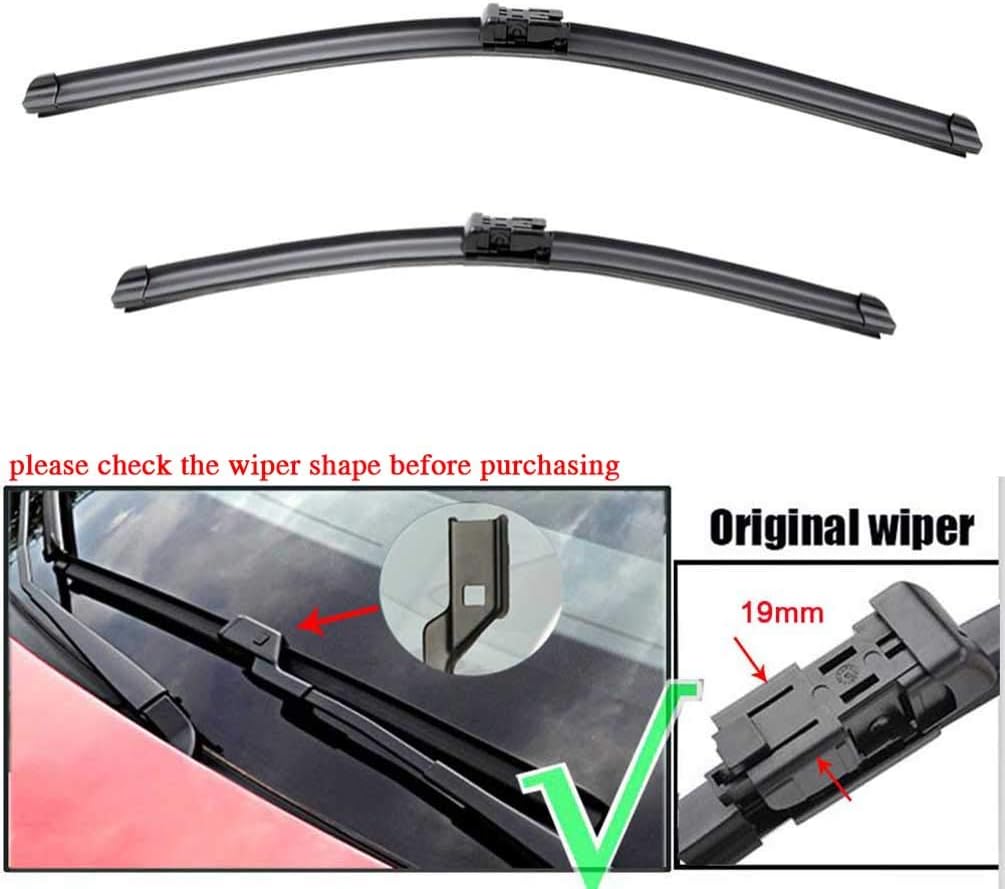 2 wipers Factory interface of 19 mm For VW Passat B6 CC Jetta Vento 5 Touran Scirocco Eos Golf 5 Golf 6 Skoda Yeti Windshield Wiper Blades 24'' + 19"