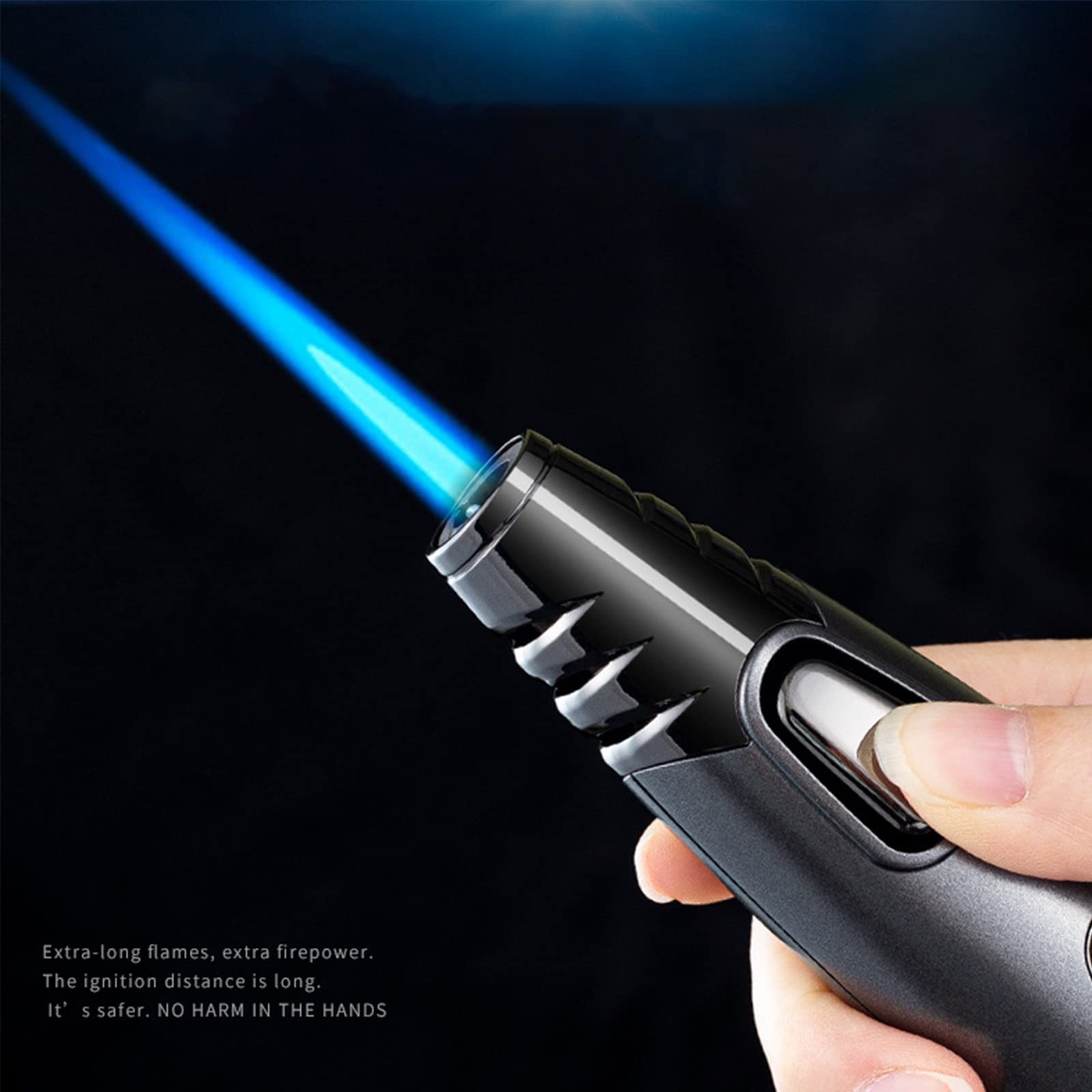 Briquet Torche Compact Rechargeable Allume-Cigare Jet Flamme Briquet Butane Coupe-Vent Haute Température Allumage Bouche Accessoires de Cigarette