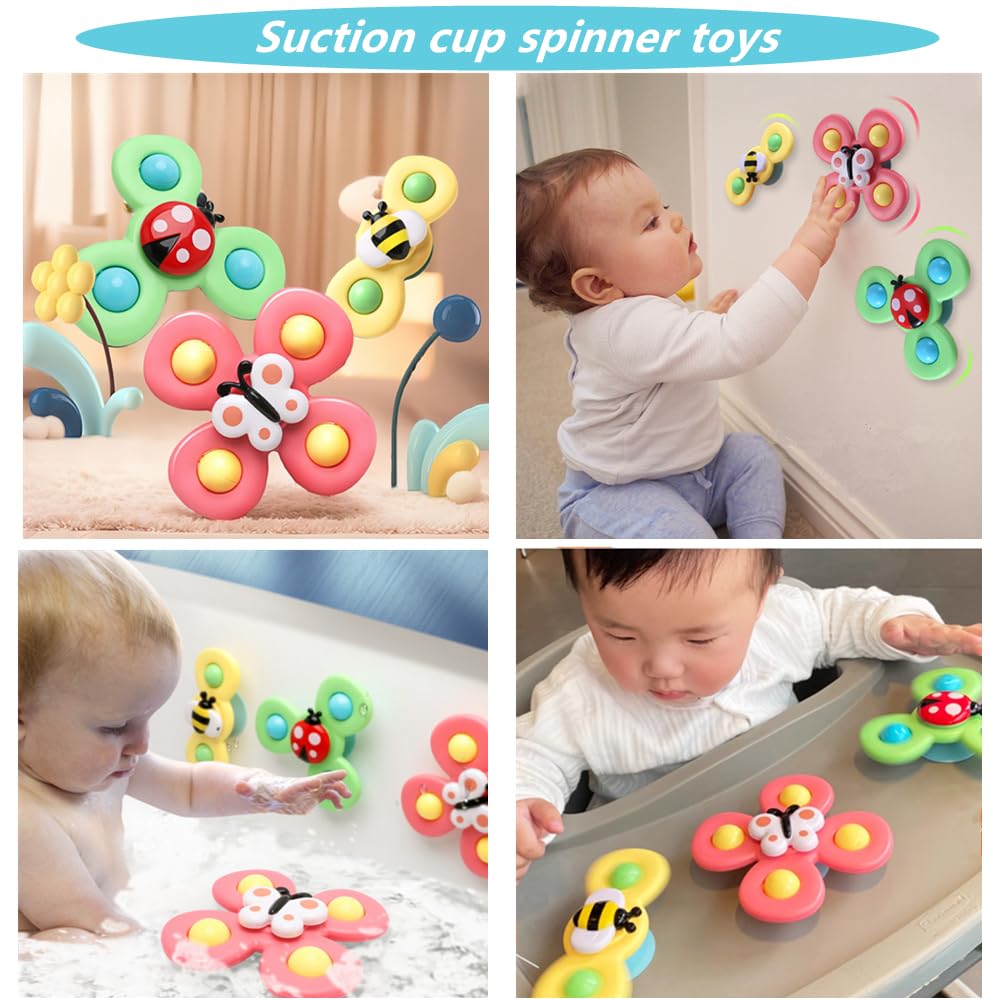 ELLECK Babyspielzeug 6-12 Monate, Montessori Spielzeug für Kleinkinder von 1 bis 3 Jahren, Badespielzeug aus belegtem Eimer, stapelbare 6-in-1-Ringe, Drehspielzeug mit