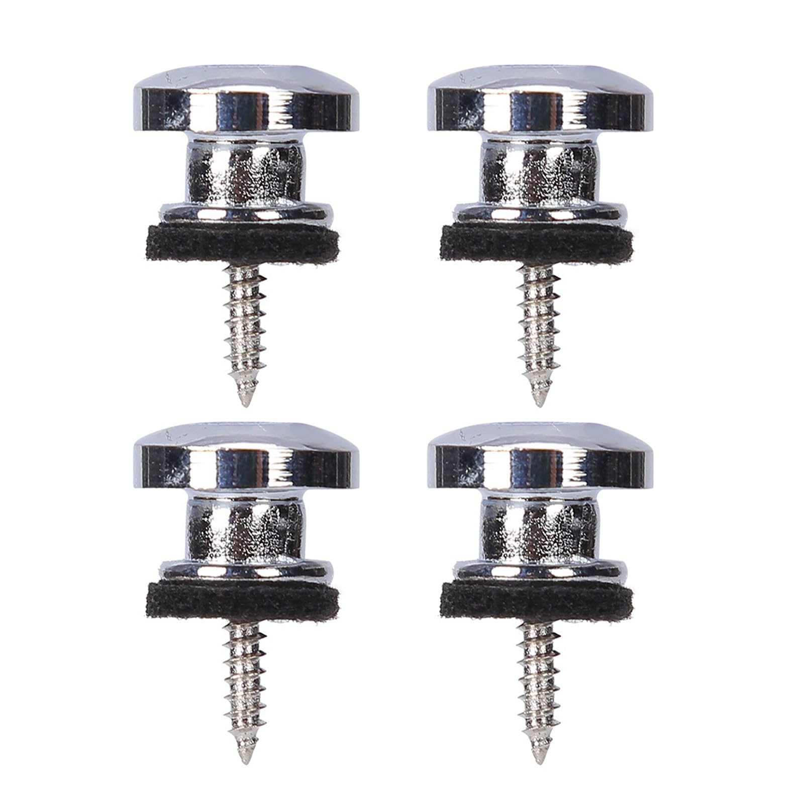 Sehuby Silver 4 Pcs Guitar Strap Buttons Metal End Pins Security Straplocks Belt Buckle Retainer For Guitar Bass Ukulele