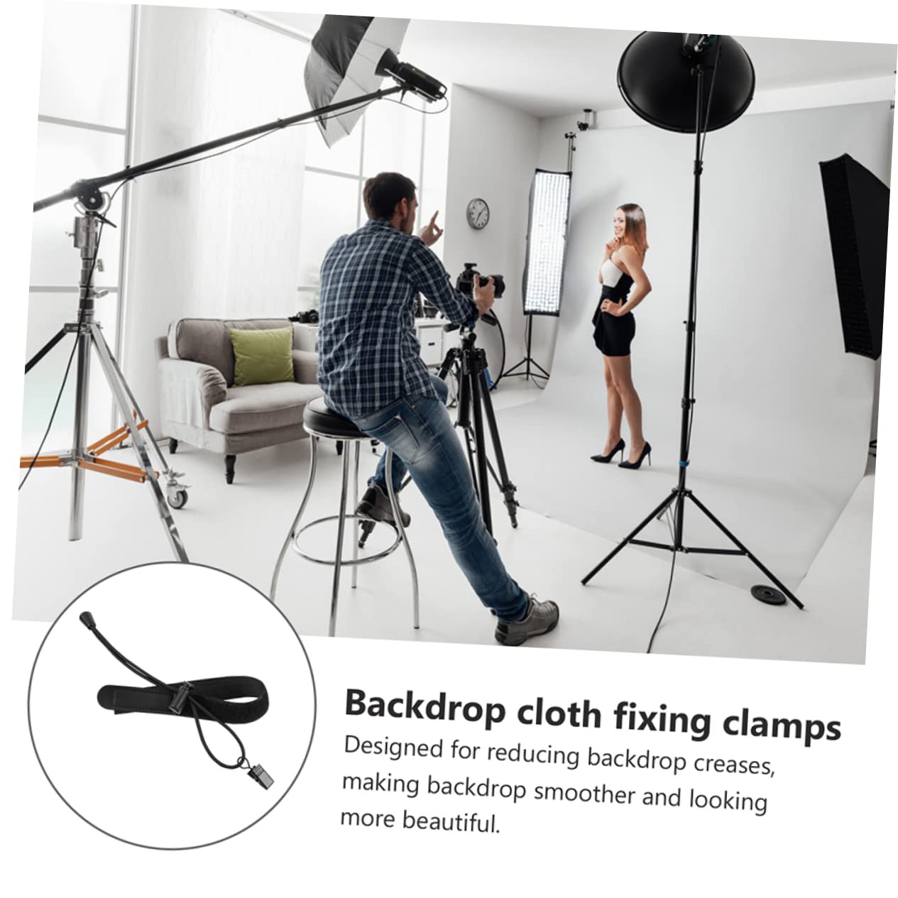 jojofuny 4 Pcs Background Cloth Clip Backdrop Cloth Clip Haor Clips Photo Booth Background Clamp Holder Background Support Clips Backdrop Holder Backdrop Clamp Clip Nylon Black