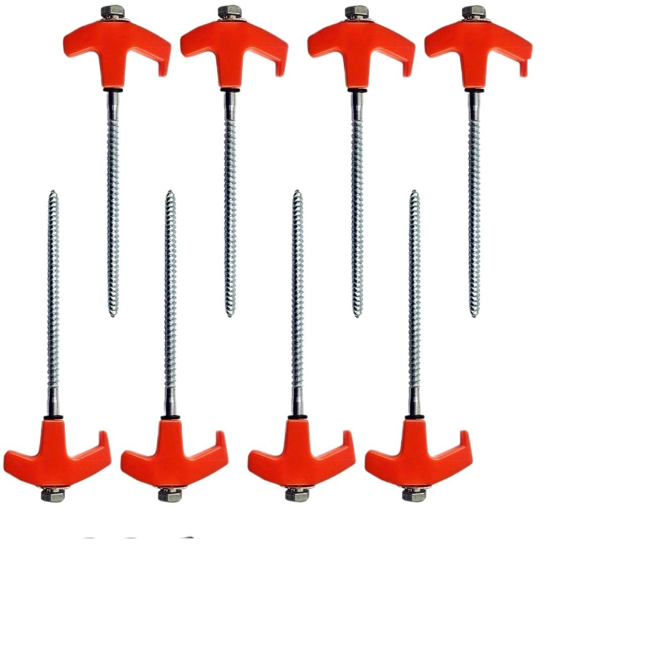 Piquet de tente heavy duty 8" vissable en métal pour camping et canopée de jardin