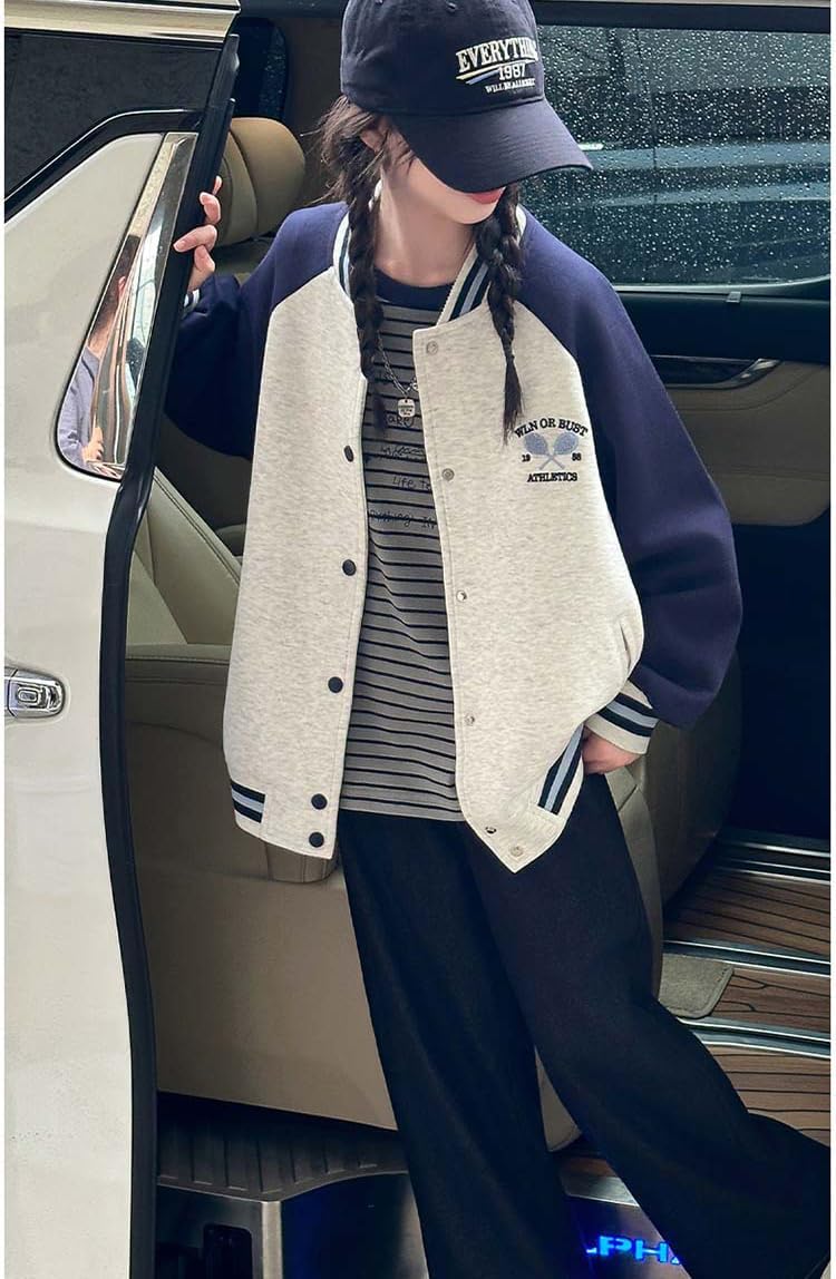 [KOSIKINI] キッズ スタジャン 女の子 ジャケット 春 秋 コート ガールズ アウター 子供 パーカー 冬 スウェット 子