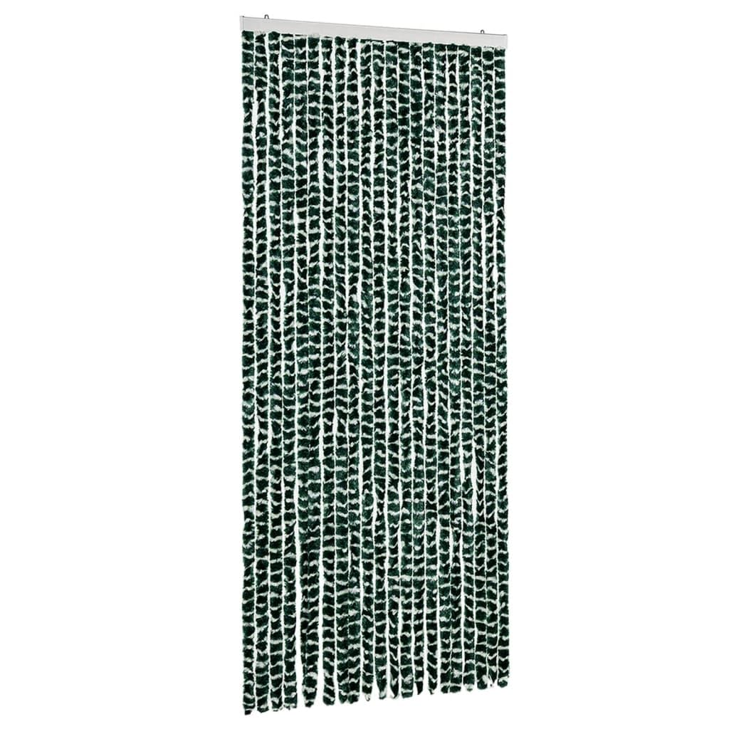 vidaXL Insect Curtain Home Decor Doorway Curtain Hanging Fly Insect Bug Mosquito Door Screen Blind Guard Green and White 90x220 cm Chenille