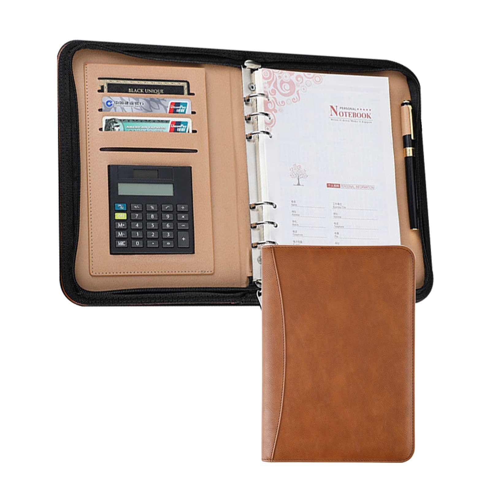 Portadocumentos A5 Portafolio Carpeta De Conferencias Portadocumento Piel Con Cremallera Portacuaderno Profesional Útil Para Escuela Trabajo