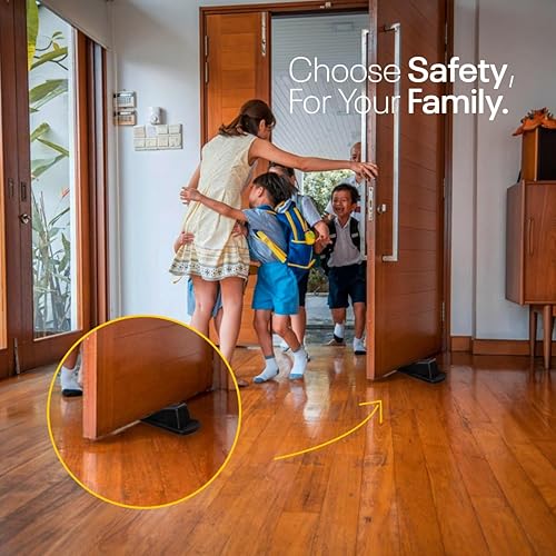 Miniatura 6 de Topes de puerta para la parte inferior de la puerta, paquete de 4 topes de goma para puerta, agarre eterno en azulejos, hormigón y piso de madera,