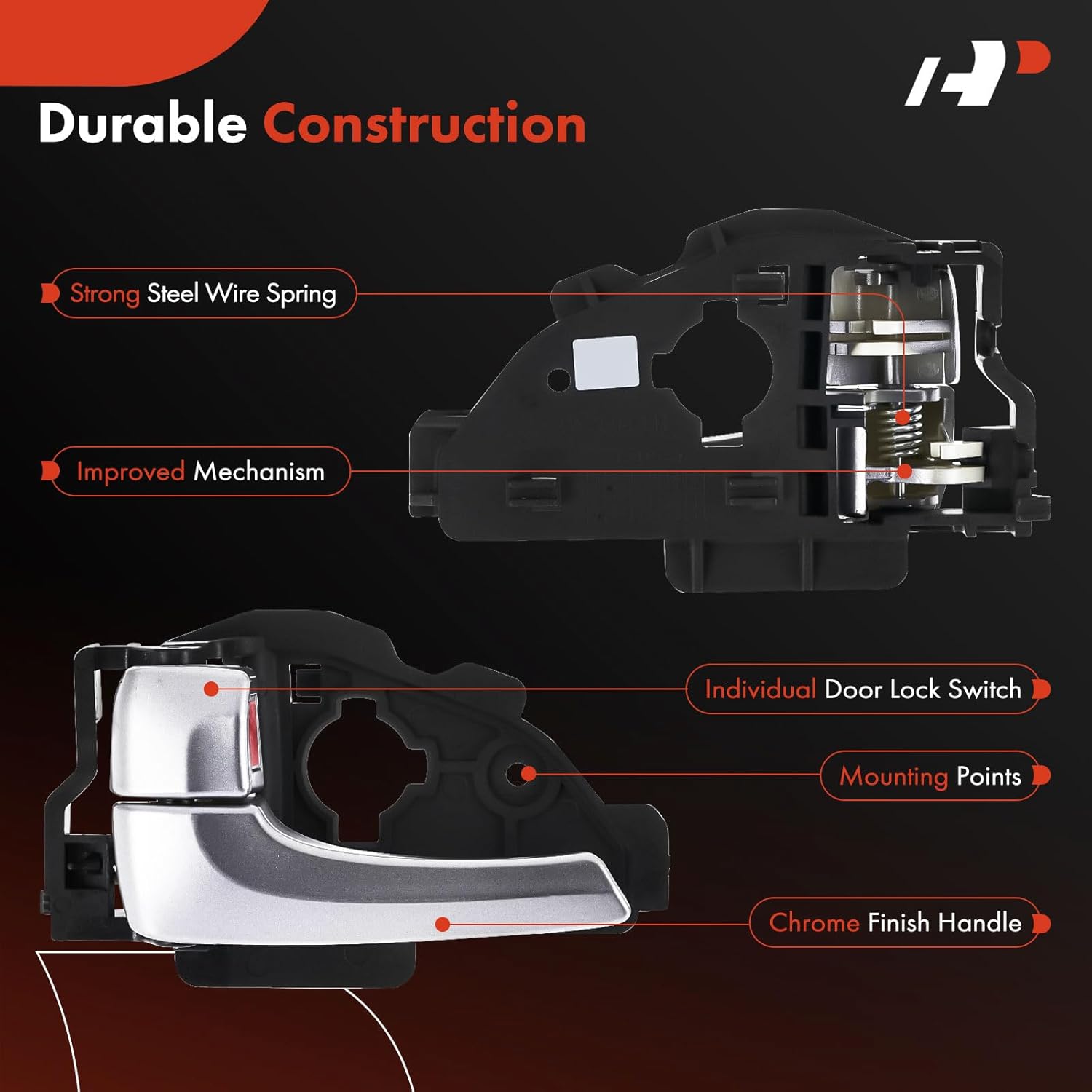 A-Premium Front or Rear Left Driver Side Interior Door Handle Compatible with Hyundai Tucson 2010 2011 2012 2013 2014, Painted Silver, Replace# 82610-2S020-SAS