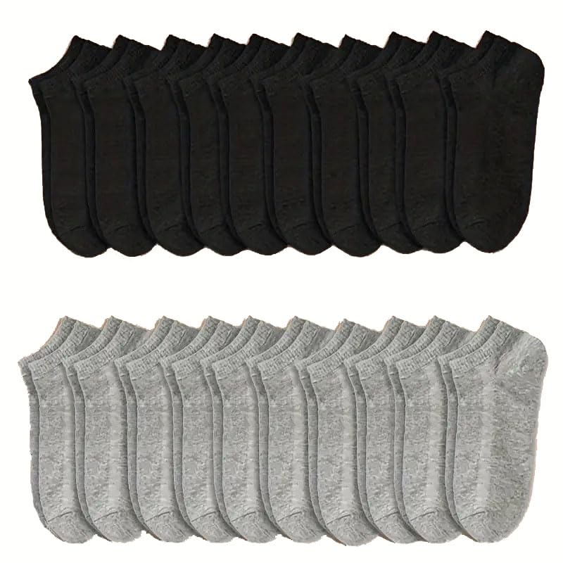 Short Socks Suitable for Men and Women, Lightweight and Breathable, Suitable for Outdoor Leisure (10 Pairs/20 Pairs)4