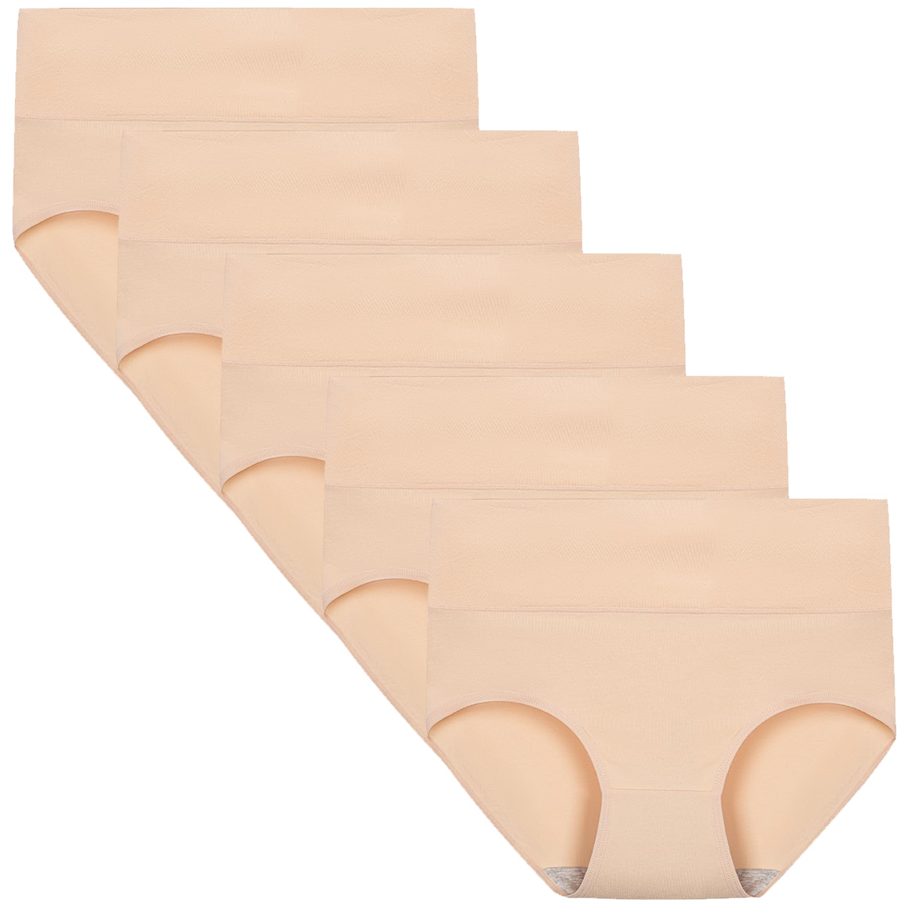 TUTUESTHER Unterhosen Damen Baumwolle Hohe Taille Unterwäsche Postpartum Underwear Stretch Slips Bequem Weich Panties 5er Pack