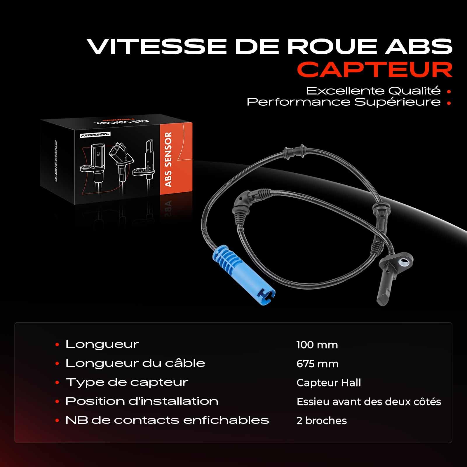Frankberg Capteur ABS Avant Compatible avec M.i.n.i R.o.a.d.s.t.e.r R59 1.6L 2.0L 2011-2015 M.i.n.i R56 1.4L-2.0L 2006-2013 M.i.n.i Clubvan R55 1.6L 2012-2014 Remplacer# 34526851500 | Compatible avec: M.i.n.i R.o.a.d.s.t.e.r R59, M.i.n.i Clubman R55, M.i.