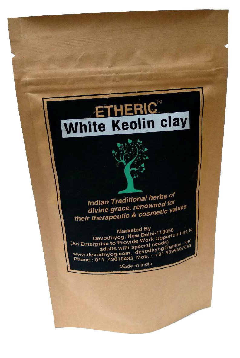 ETHERICWhite Pure Keolin Clay for Skin Exfoliation, Rejuvenation & Glow