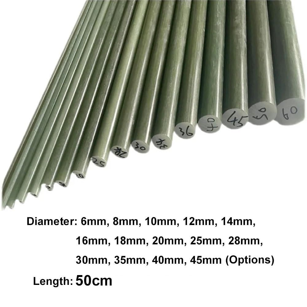 Asta in fibra di vetro G10 FR4 - Aste isolanti in fibra di vetro verde chiaro (diametro 6-45 mm, lunghezza 50 cm) 1 pezzo(Diameter 8mm)