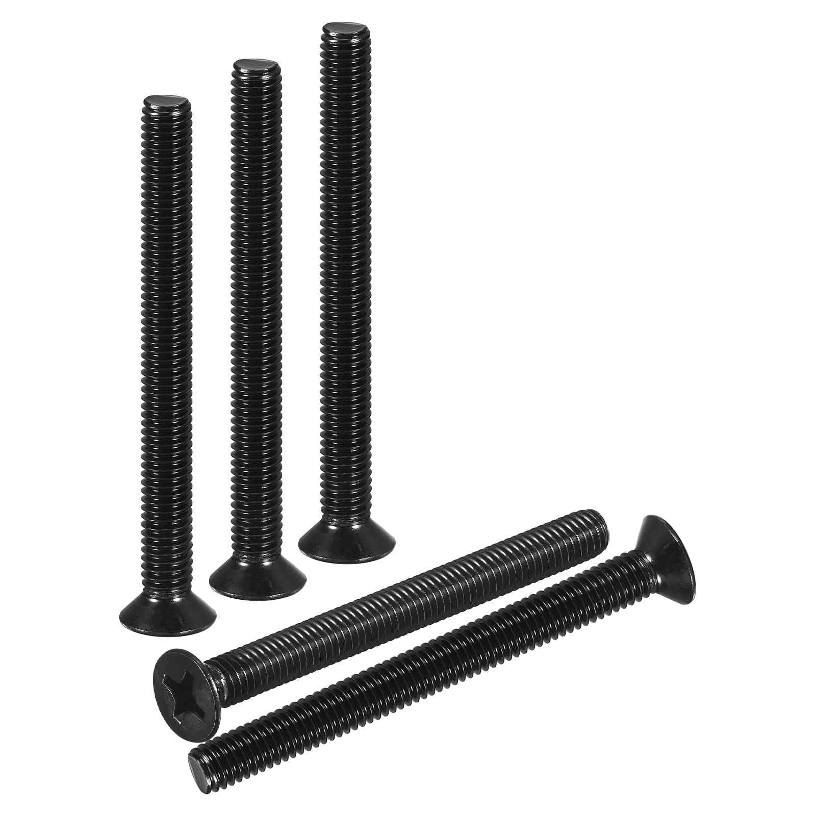 DTGN M5-0.8x50 Flat Head Countersunk Machine Screws - 25pcs - Good for Furniture and Machinery - 304 Stainless Steel Phillips Machine Screws Bolts - Black Oxide Finish