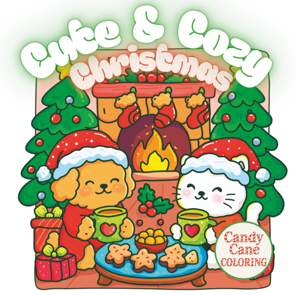 Cute & Cozy Christmas Coloring Book: A Whimsical Book for Adults Featuring Cozy Homes, Cute Characters, and Heartwarming Holiday Moments