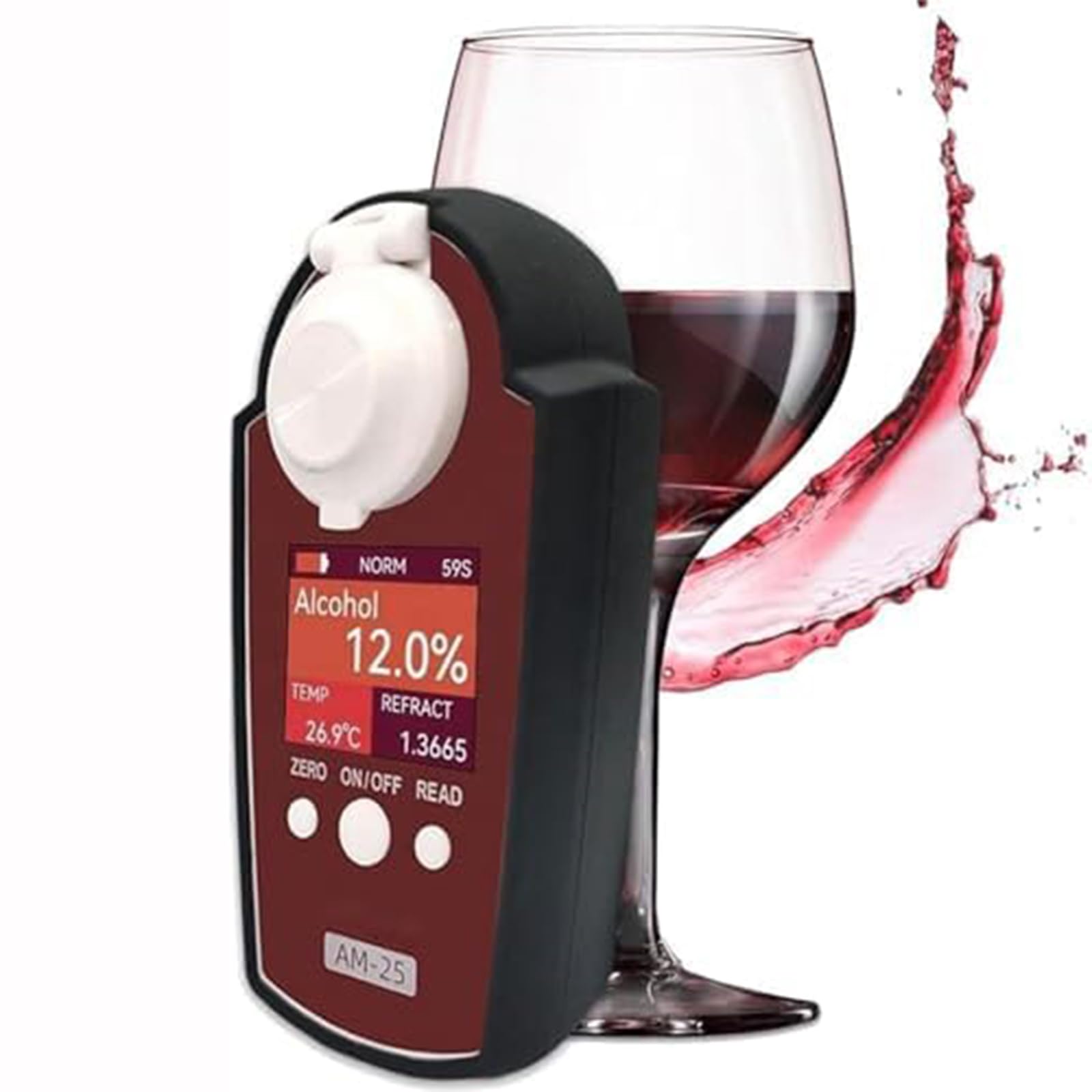 Refractómetro digital portátil para vino, probador de alcohol de mano para medición específica precisa, para enólogos y entusiastas del vino