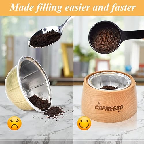 Vista 3 de CAPMESSO Kit de sellos de papel de aluminio para reutilizar cápsulas reutilizables Nespresso Vertuo, cápsulas de Vertuoline recargables