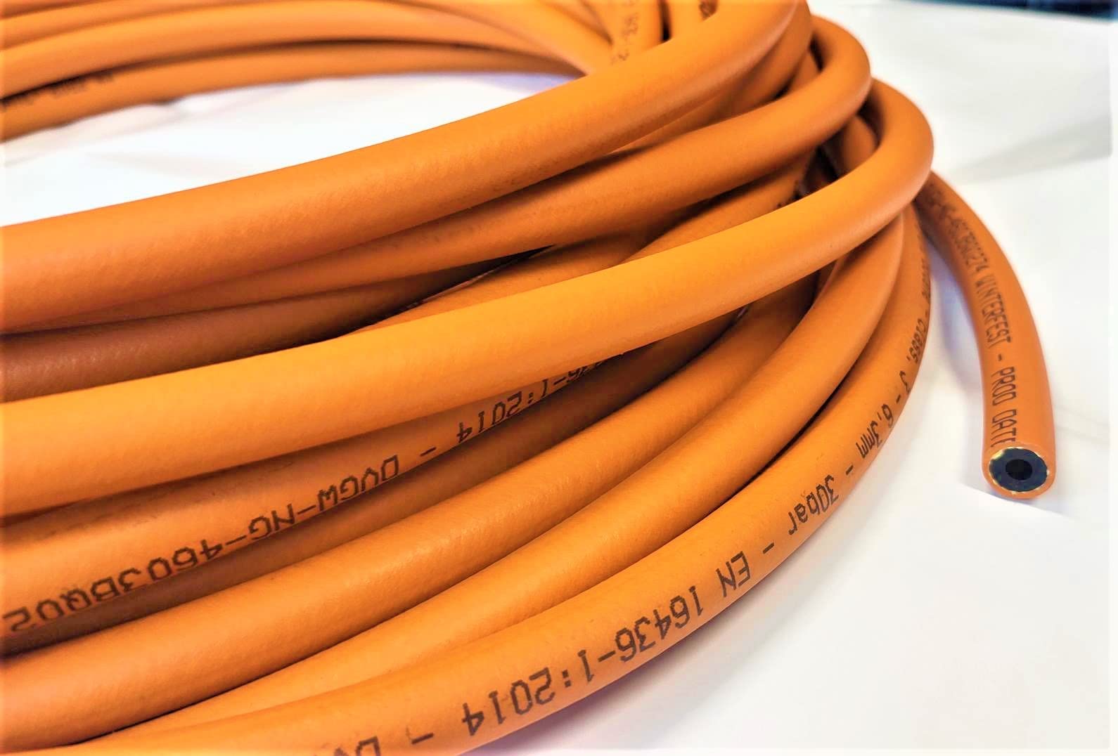Propan Butan Manguera de Gas (Muy flexible) 500cm (5m) | 30bar | Ø6.3mm (16mm esterno) | Acoplamiento rápido | -30°C | Pantalones para cocineros de camping | 50 m bobina entera o por metros