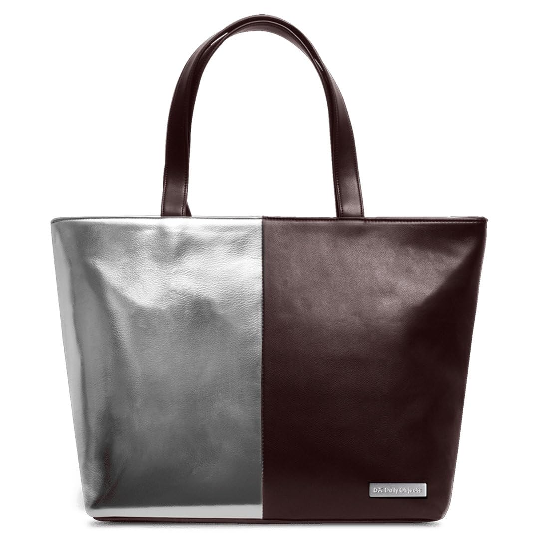 DailyObjects Silver Brown Fatty Tote Shoulder HandBag For Women/Girls- Fashion College & Office Daily Use - Faux Leather Fit For Travel (B0D8LFCSMW) Amazon Price History, Amazon Price Tracker