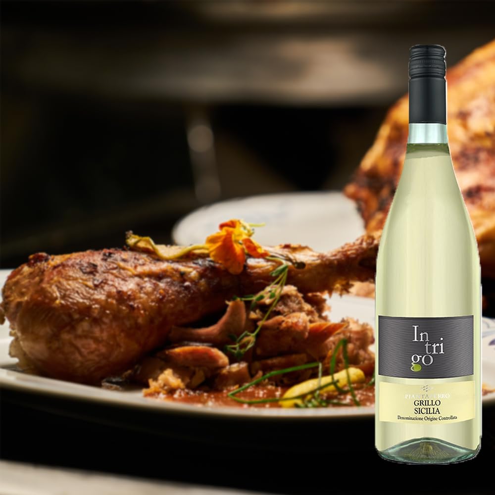 Intrigo Grillo Sicilia, trocken, sortenreines Weinpaket + VINOX Winecards (6x0,75l)