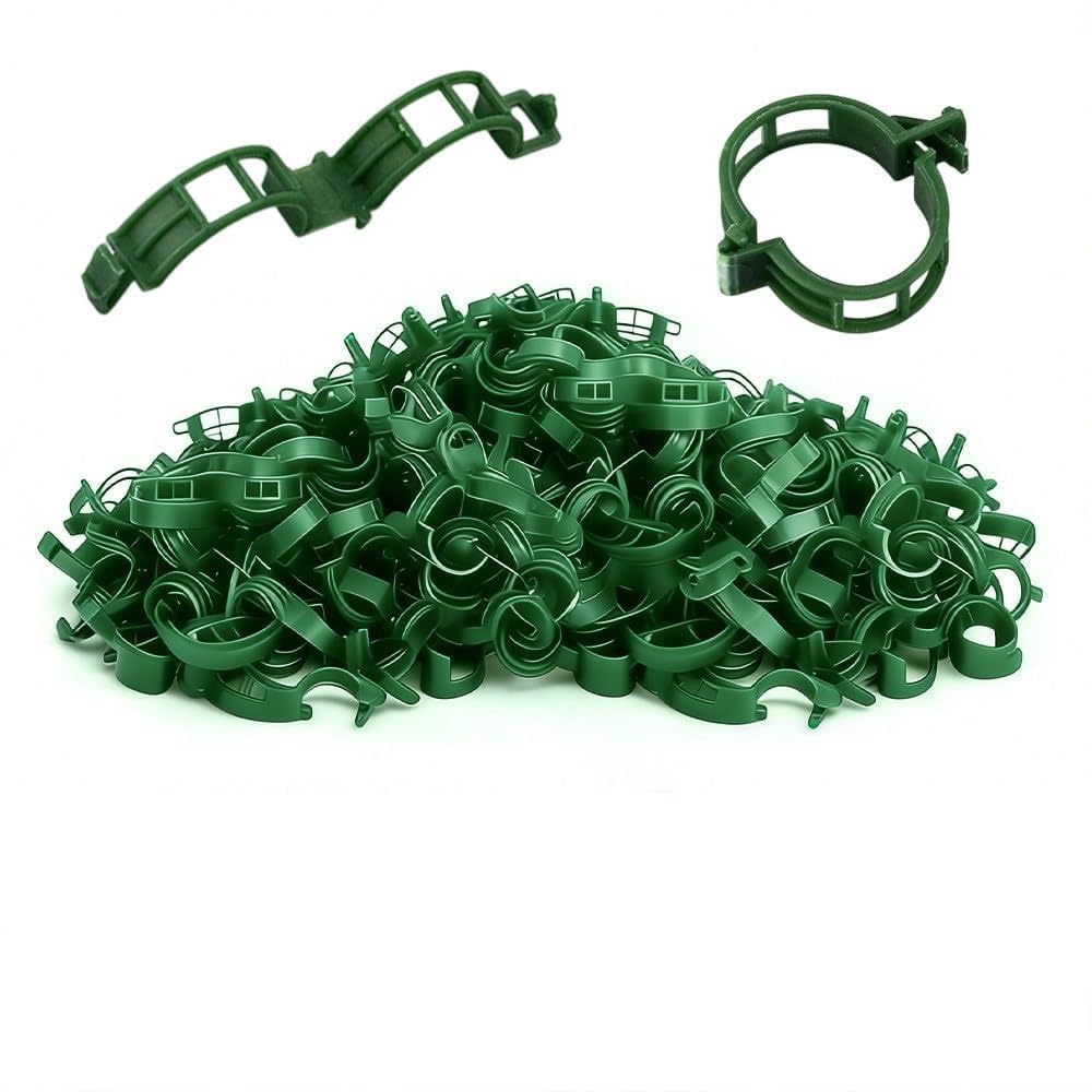 Plant Support Clips, Garden Plant Support Clips Vine Clips Flower Stem Clips, for Climbing Plants, Tomato Plant Support, for Securing Tomatoes, Cucumbers, Roses Outdoor Climbing Plants (50, Green)