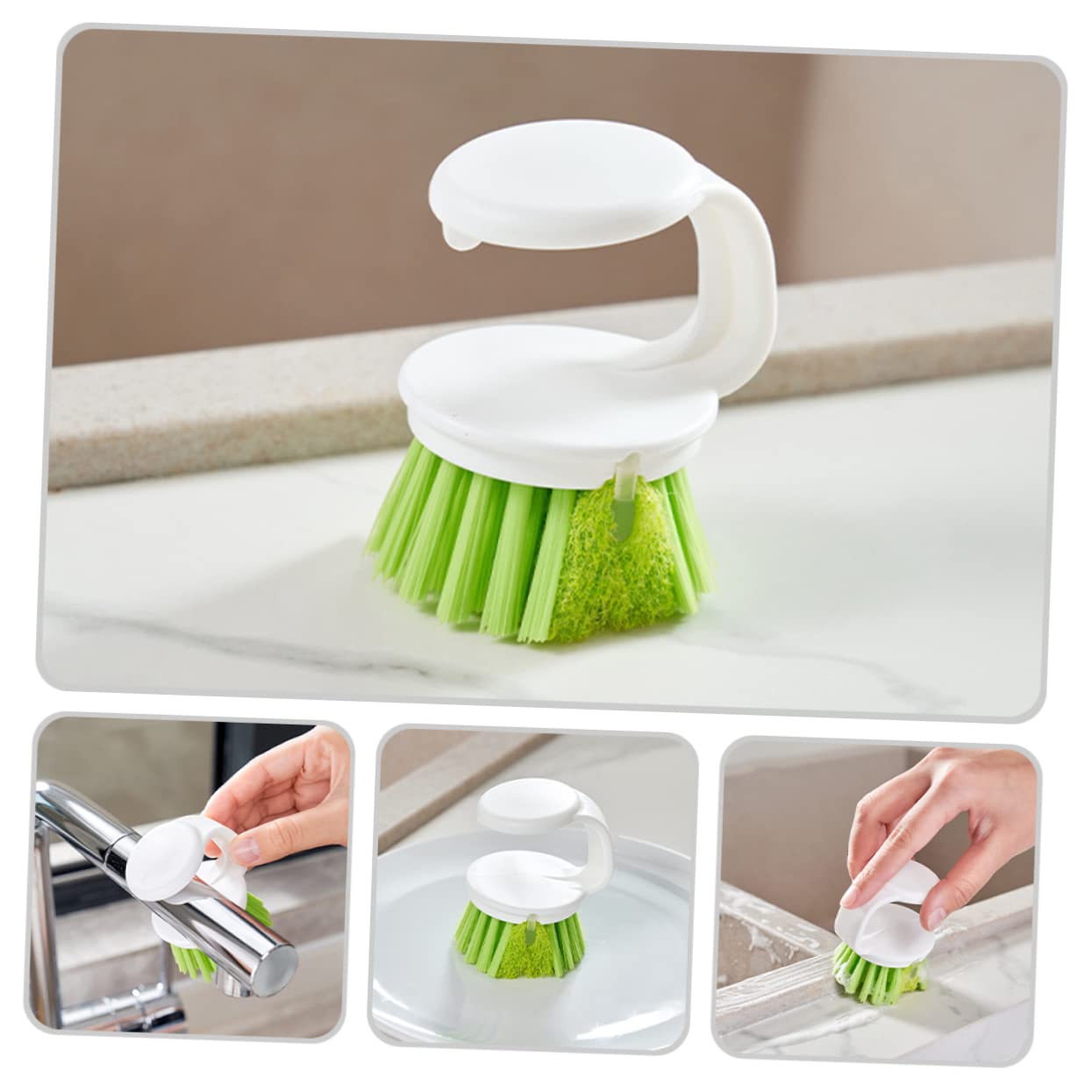 6piezas Cepillo De Cocina con Mango Ergonómico para Limpieza De Utensilios Estufas y Superficies para Fregar y Ollas Sin Dañar Accesorios De Limpieza Prácticos