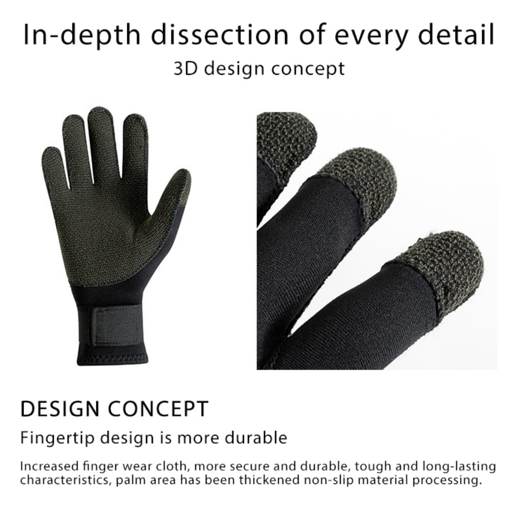Tauchhandschuhe 3 mm Neopren-Schwimmhandschuhe, Schnorchel- und Tauchausrüstung, warm halten, Kratzfest, Speerfischen, Tauchen, Kajakfahren, Surfen Neoprenhandschuhe (Color : Noir, Size : M)