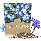 All Blues Wildflower Seeds Mix - Large 1 Ounce Packet - Over 7,500 Annual and Perennial Flower Seeds