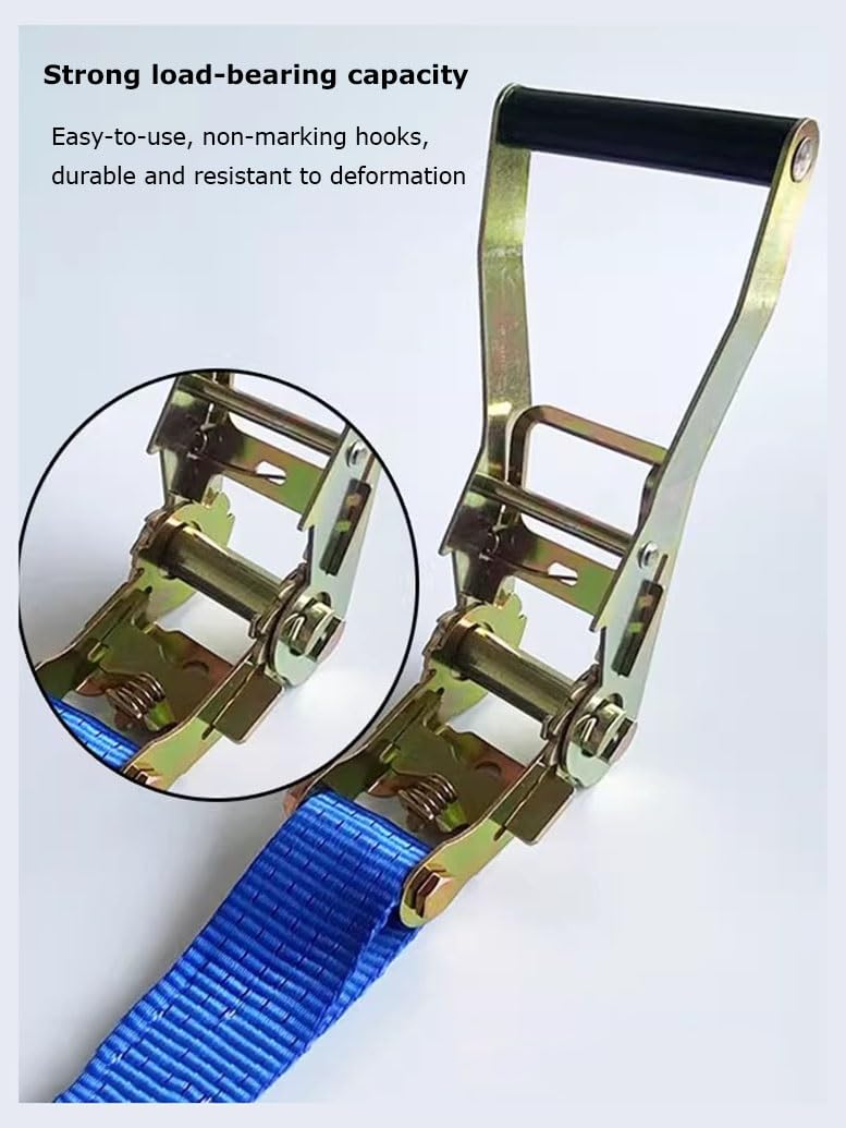 Correas de Carga de carraca de, Paquete de Correas de Amarre de carraca, Amarre de carraca Doble Gancho en J .(24m/944.9in)