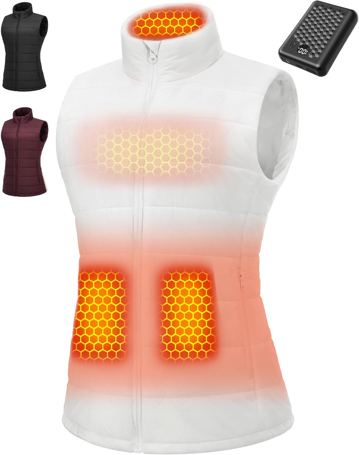 Wulcea Graphene Heated Vest for Women 7.4V Fast Charge 14000mAh Large Capacity