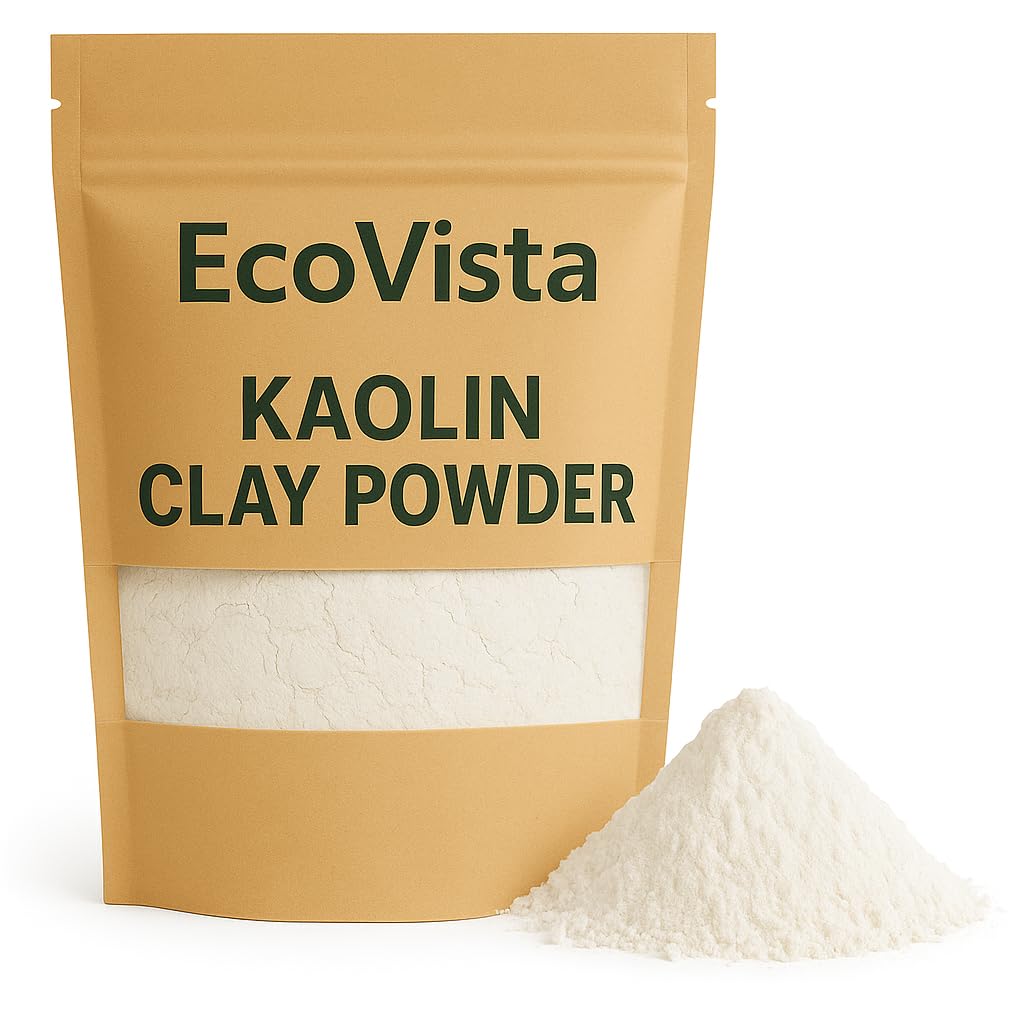 EcoVista Kaolin Clay Powder | 100% Pure & Natural | Food Grade & Edible | Skin Detox & Rejuvenation | DIY Face Mask, Soap, Bath Bombs, & More | 4 oz (