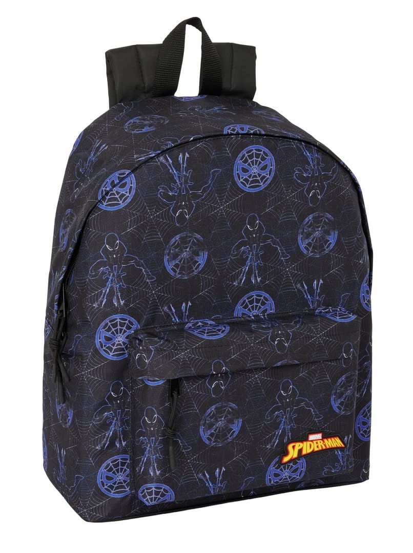Safta SPIDERMAN ATTACK – Children's Day Pack, Children's Backpack, Quality and Maximum Resistance, Comfortable and Versatile, 33 x 15 x 42 cm, Black/White, M, Casual