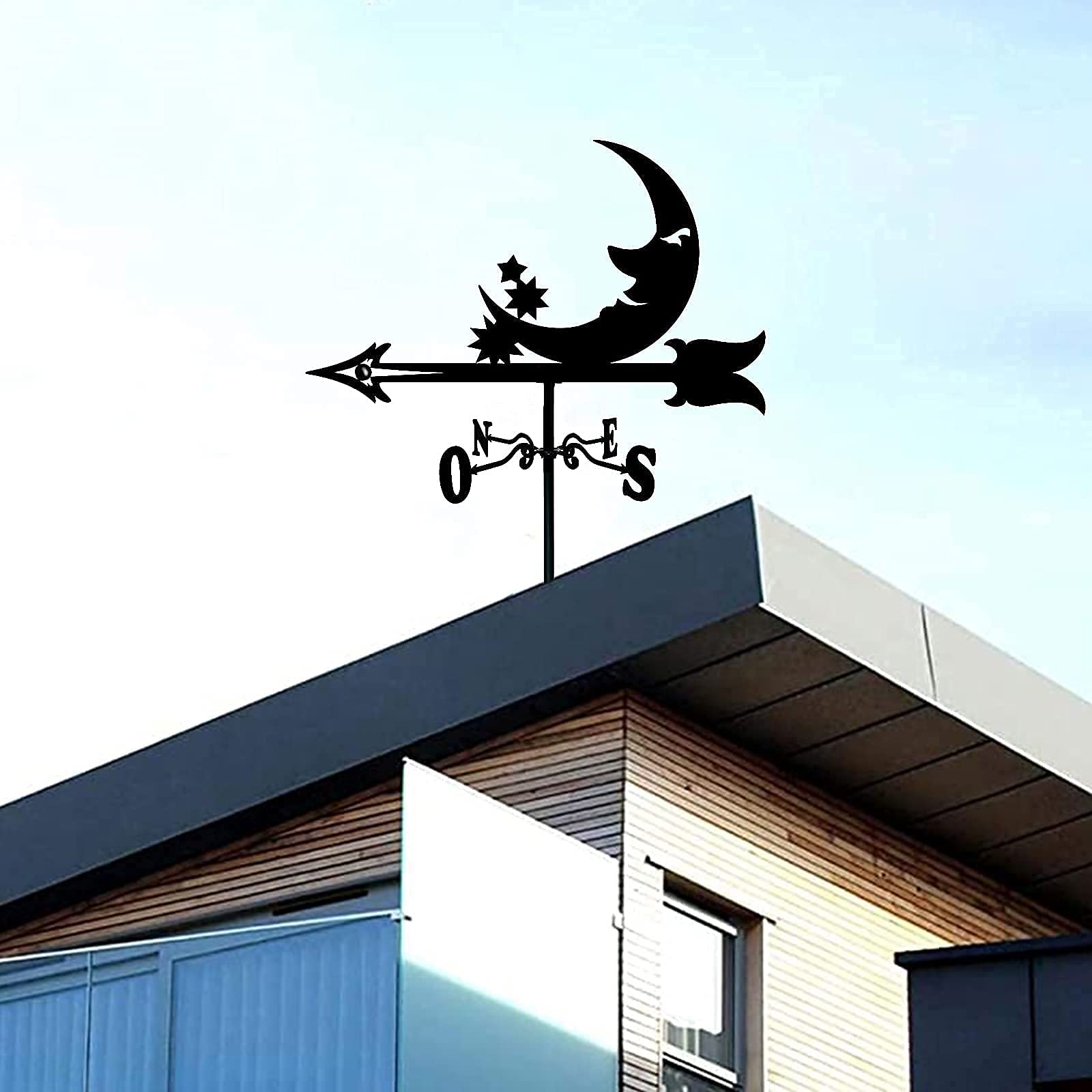 Herramienta De Medición De la Veleta Del Viento, la Veleta Del Viento, la Veleta Del Viento, la Veleta Del Animal, Para la Decoración Del Cerco Del Techo Del Jardín Al Aire Libre/Luna Y Estrellas