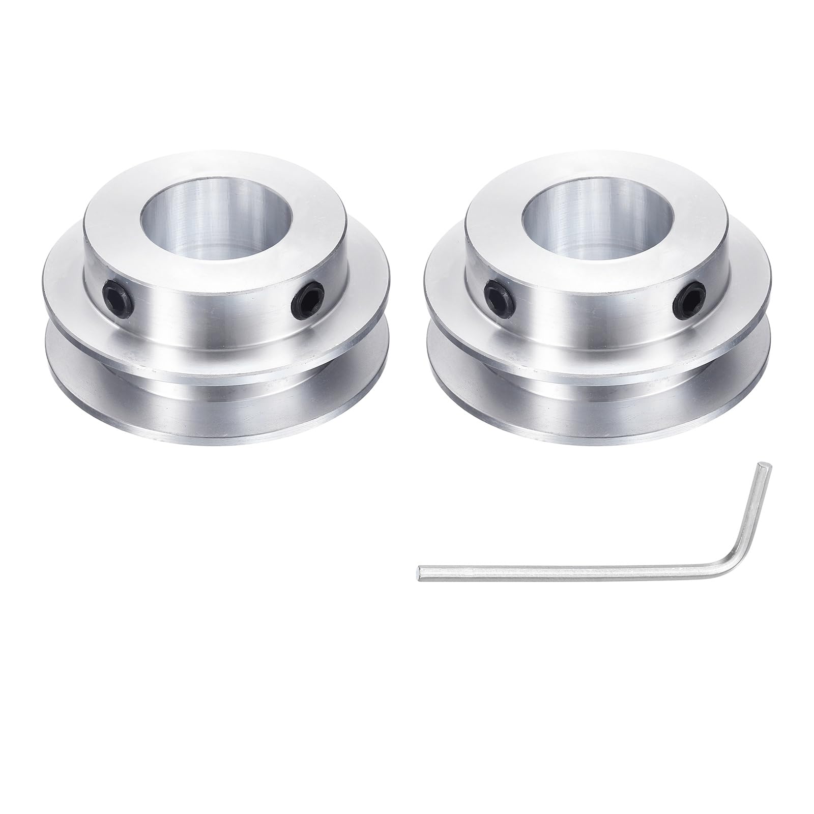 uxcell 2Pcs Single Groove Pulley, 15mm Fixed Bore 40mm Outer Diameter Aluminum Alloy Mechanical Belt Pulley with Hex Wrench for 6mm PU Round Belt — Amazon image 9
