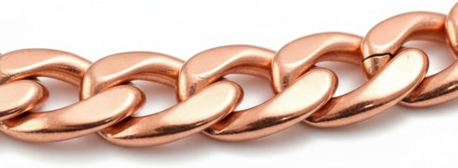 Pure Copper Link Bracelet with Lobster Clasp 9 Inch Long Solid Copper Statement Jewelry Set Gift for Women & Men