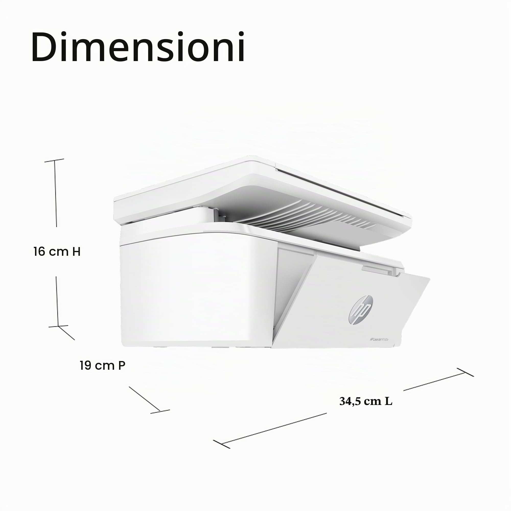 HP LaserJet M140w 7MD72F, Stampante Multifunzione Laser A4, Monocromatica, Stampa Fronte e Retro Manuale in b/n, 20 ppm, Wi-Fi, HP Smart, 2 Mesi di Piano Toner Instant Ink inclusi, Bianca