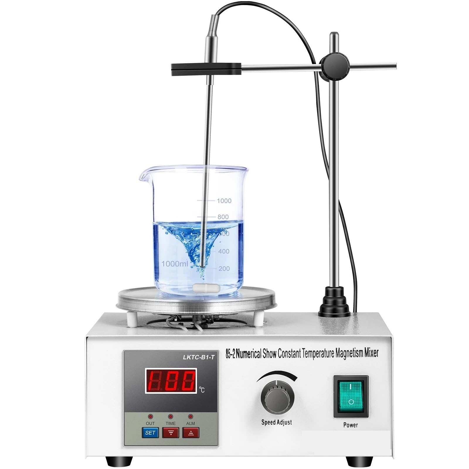 Agitador magnético, Agitador Magnético Con Calefacción, 1L, Placa Y Barra Agitadora, Mezclador Vortex De 0 A 2000 Rpm, Kit Destilación, Equipo Laboratorio, Química,Laboratorio