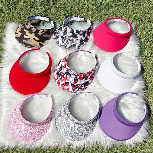 Image of 2 Pack Sun Visor Hats Women Men Clip On Wide Brim Visors Hat Outdoor Sports Golf Beach Travel Tennis Caps