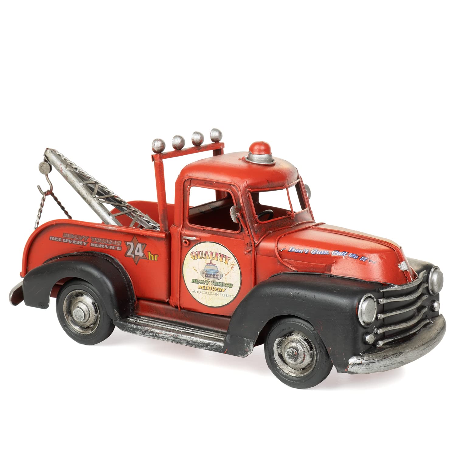 Moritz Tôle décorative pour voiture - Rouge et noir - Décoration en tôle - Modèle de voiture rétro - Objet de collection - Vintage - Nostalgie - Style antique