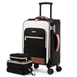 Carry On Luggage 22x14x9 Airline Approved,20 Inch Carry-on Suitcase for Women,Softside Suitcases with Wheels,Rolling Checked Luggage with TSA Lock,Lightweight Travel