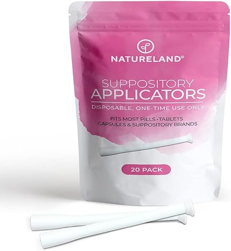 Natureland Paquete de 20/40 aplicadores de supositorios vaginales para mujeres, herramienta auxiliar de punta suave para píldoras, supositorios de