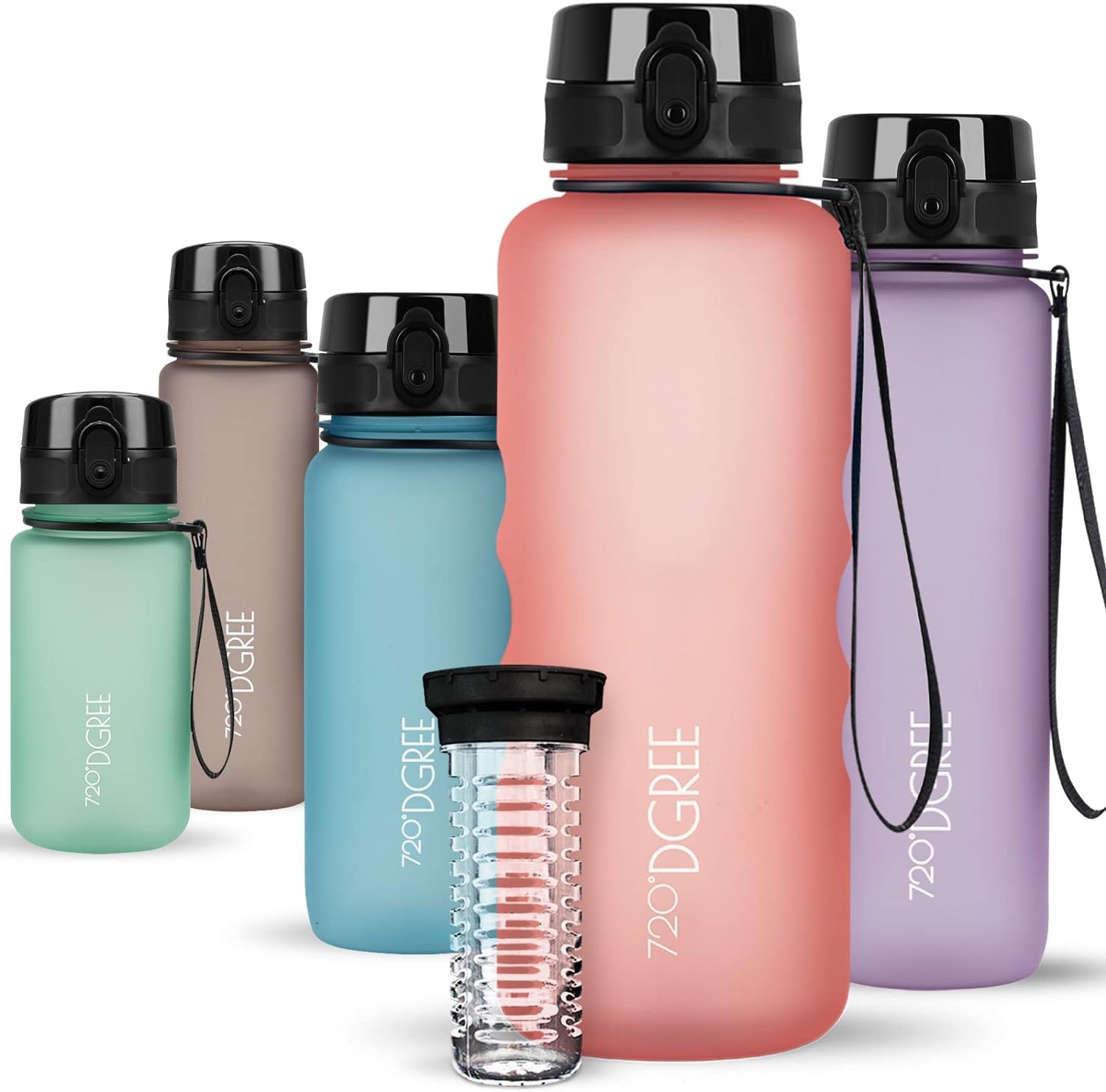 720°DGREE Botella Agua 1 Litro “uberBottle“ - Tamiz-Fruta, softTouch - Sin BPA, Prueba de Fugas, Reutilizable - Cantimplora, Water Bottle ideal para Deporte, Fitness, Gimnasio, Senderismo, Ciclismo — view 306